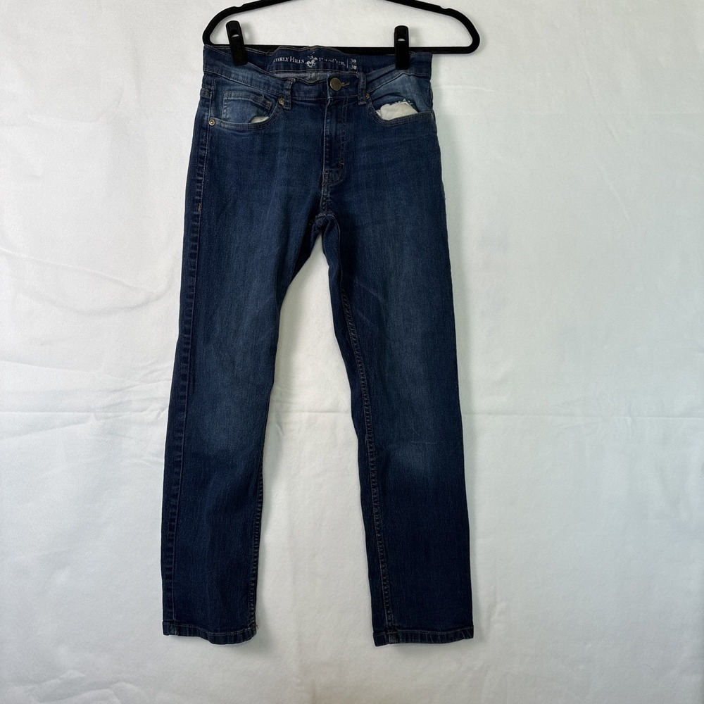 Beverly Hills Polo Club Mens 30x30 Blue Medium Wash Straight Leg Jeans